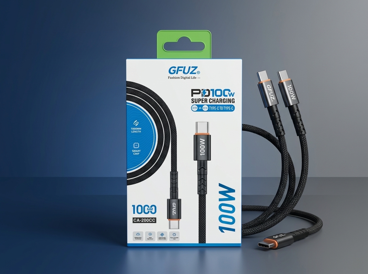 GFUZ 100W PD Type-C to Type-C Fast Charging & Data Cable (1M)