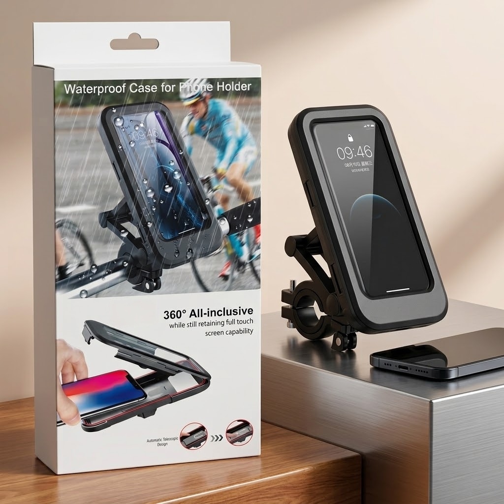 Waterproof Phone Holder for Bicycle & Motorcycle: 360° Touchscreen Mount